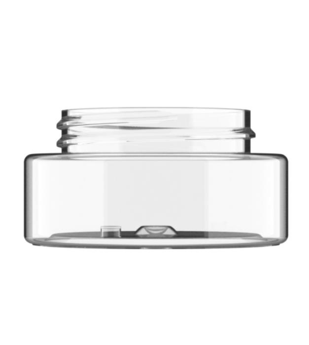 50ml Clear PET Wide Straight Jar, 48/400 Neck (To Suit Double Jar Cap)